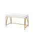 Lightmane Vanity Desk In White High Gloss & Gold Finish