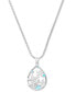 ფოტო #1 პროდუქტის Larimar & Cubic Zirconia Starfish Adjustable 22" Pendant Necklace in Sterling Silver