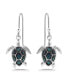 Abalone Inlay Turtle Fishhook Drop Earrings