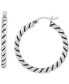 Oxidized Twist Tube Small Hoop Earrings in Sterling Silver, 15mm , Created for Macy's