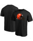 Фото #1 товара Men's Black Cleveland Browns Midnight Mascot Team Logo T-shirt