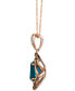 Фото #2 товара Le Vian deep Sea Blue Topaz (3 ct. t.w.) & Diamond (3/4 ct. t.w.) 18" Pendant Necklace in 14k Rose Gold
