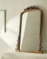 Gold wooden wall mirror
