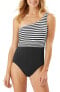 Tommy Bahama 285710 Women One Shoulder One-Piece Swimsuit, in Black, Size 8