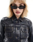 Фото #2 товара Mango metallic wash denim jacket in dark blue