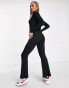 Фото #2 товара Threadbare Lottie ribbed wide leg jumpsuit in black