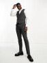 Фото #13 товара ASOS DESIGN slim wool mix suit waistcoat in herringbone in charcoal