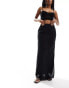 Фото #2 товара Threadbare linen blend column maxi skirt in black