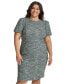 Plus Size Jewel-Neck Tweed Sheath Dress