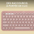 Фото #4 товара Bluetooth-клавиатура с подставкой для планшета Logitech K380 французский Розовый AZERTY