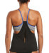 Фото #2 товара Nike 284629 Women's Micro-Stripe Layered Tankini Top Swimsuit, Size Medium
