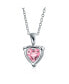 Фото #4 товара Timeless Elegance: Pink 5CT Heart-Shaped Solitaire Pendant Necklace - Sterling Silver CZ Cubic Zirconia For Women