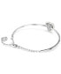 Silver-Tone Hyperbola Heart Bangle Bracelet