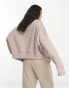 Nike Mini Swoosh extra oversized crop sweatshirt in taupe