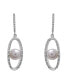 ფოტო #3 პროდუქტის Cultured Freshwater Pearl (7mm) & Diamond (1/10 ct. tw.) Oval Earrings in Sterling Silver