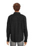 Фото #2 товара George Flannel Shirt Men's 3XL Black Plaid Cotton Stretch Classic Button-Up