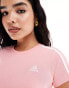 Фото #4 товара adidas Performance Essentials Slim 3-stripes t-shirt in pink