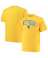 Фото #1 товара Men's Gold West Virginia Mountaineers Big and Tall Arch Over Wordmark T-shirt