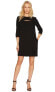 Trina Turk 155701 Women's Marlowe Shift Dress 3/4 Sleeve Solid Black Size 6