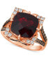 Фото #1 товара Pomegranate Garnet (5-1/4 ct. t.w.) & Diamond (5/8 ct. t.w.) Statement Ring in 14k Rose Gold