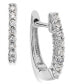 ფოტო #2 პროდუქტის Diamond Mini Hoop Earrings (1/8 ct. t.w.) in 10k White, Rose or Yellow Gold