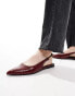 ASOS DESIGN Wide Fit Link ballet in burgundy croc