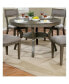 Rustic Grey 5 Piece Dining Set with Round Table & Side Chairs