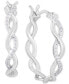 ფოტო #1 პროდუქტის Diamond Braided Hoop Earrings (1/4 ct. t.w.) in Sterling Silver