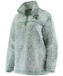 Women's Green Michigan State Spartans Sherpa Super Soft Quarter Zip Pullover Jacket