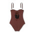 Фото #5 товара Women's Twist-Front Bandeau Classic One Piece Swimsuit - Kona Sol Espresso