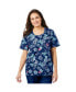 Фото #1 товара Plus Size Scoopneck Scrub Top