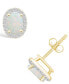 Lab Grown Opal (2/3 ct. t.w.) and Lab Grown Sapphire (1/5 ct. t.w.) Halo Studs in 10K Gold