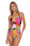 Фото #1 товара Trina Turk Women's Standard Gemini Plunge One Piece, Multicolor, 6