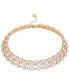 ფოტო #1 პროდუქტის Gold-Tone Crystal Layered Coil Collar Necklace, 14-1/2" + 2" extender