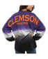 ფოტო #2 პროდუქტის Women's Purple Clemson Tigers Ombre Long Sleeve Dip-Dyed Spirit Jersey