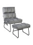 Фото #1 товара Velvet Massage Recliners with Ottoman Remote Control and Side Pocket