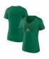 Фото #2 товара Women's Green Notre Dame Fighting Irish Evergreen Campus V-Neck T-shirt