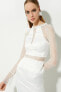 Фото #1 товара Kadın Kırık Beyaz Elbise 3SAK80010FW