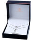 Фото #5 товара 2-Pc. Set Cubic Zirconia Pavé Key & Solitaire Heart Pendant Necklaces, Created for Macy's