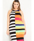 ფოტო #2 პროდუქტის Plus Size Mixed Stripe Ribbed Dress