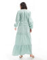 Фото #4 товара ASOS DESIGN shirred detail maxi dress in sage green