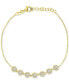 ფოტო #1 პროდუქტის Cubic Zirconia Halo Seven Stone Link Bracelet in 14k Gold-Plated Sterling Silver