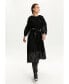 Фото #5 товара Women's Leather Trim Midi Dress