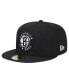 ფოტო #2 პროდუქტის Men's Black Brooklyn Nets Active Satin Visor 59FIFTY Fitted Hat