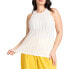 ფოტო #1 პროდუქტის Plus Size Crochet Twist Back Racer Top