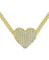 ფოტო #1 პროდუქტის Cubic Zirconia Pavé Heart 18" Pendant Necklace in Sterling Silver