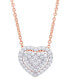 ფოტო #1 პროდუქტის Cubic Zirconia Heart Necklace in Fine Rose Gold Plate or Fine Silver Plate