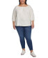 ფოტო #5 პროდუქტის Plus Size 3/4-Length Sleeve Top