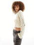 Фото #1 товара ASOS DESIGN crew neck jumper in open stitch in textured yarn in cream