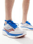 Saucony Ride 17 neutral running trainers in white and cobalt